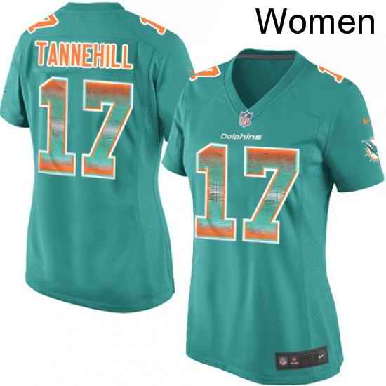 Womens Nike Miami Dolphins 17 Ryan Tannehill Limited Aqua Green Strobe NFL Jersey